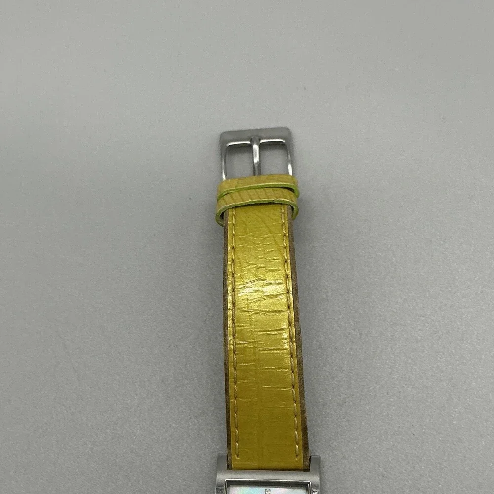 Skagen 528SSLE8A Womens Watch 20mm White Dial Yellow Leather Dress New Battery